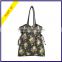 New designer vintage black floral printing shoulder drawstring handbag