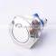 16mm Start Horn Button Momentary Stainless Steel flat head Metal Push Button Switch 1NO 2pin reset button switch waterproof