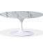 mid century white marble tulip side oval coffee table saarinen table reproduction