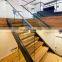 American Oak treads stairs with glass balustrade