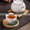 newest design bamboo resin craftwork cup mat,eco-friendly 100% natural wood bamboo coaster cup mat