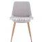 Linen Fabric Dining Chair With Wood Effect Leg For Home Dining Room