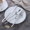 Black Colored Handle Flatware Sets 304 Stainless Steel Gold Cutlery Set For Wedding