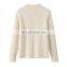 Custom Women's Solid Color Winter Cardigan Knitted Stand Collar Casual Zipper Sweater with Pockets Decoration Made from Cashmere