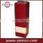 PU Leather Single Bottle Wine Box Set ,Wine Pckaging Box, Decorative Boxes Carrier and Holder,Red Color