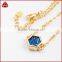 Gold Bezel Hexagon Glitzy Rocks Navy Druzy Drusy Necklace Geometric Jewelry Layering Necklace