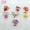 happy glitter face shaped ring plastic toy kids finger plastic ring for children