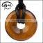 Wholesale natural semi precious Yellow Tiger eye Donut Pendant