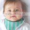 Baby Harem Pants with matching bib or hat - Green and grey stripes - Cotton Jersey Knit