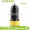 veister high quality full aluminium 5v 2.4asingle usb car charger dc12-24v