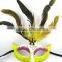 Mysterious Venetian Party Ball Half Face Feather Plastic Eye Mask