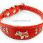 8-10" Cute Puppy Charm Studded PU Leather Dog Doggie Cat Collar 4 Colors