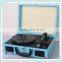 2016 new Cheap Portable Suitcase style Retro Bluetooth Connection Turntable gramophone