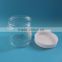 Round clear 250ml plastic PET jars, 200g PET plastic jar with white screw lid