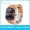 MTK6572 dual core W9 waterproof smart watch genuine leather 3G Android 4.4 GPS smartwatch