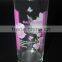 machine press glass flower decal water juice tumbler cup