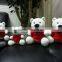Customize 9 Inch Soft Stuffed Animal Plush Toy White Polar Bear With Red Cloths