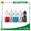 Aluminum Car Charger,12v car battery charger for mobile phone double USB car Charger
