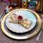Wholesale Cheap Fancy Restaurant Catering Gold Rimmed Clear Glass Decoration Charger Plate