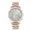 stylish color dial rose gold alloy geneva watch for women stainless steel wrist watch