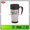 14oz food grade inner plastic outer stainless cheap coffee mug with handle