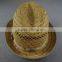 female natural grass straw jazz fedora top hats