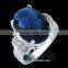 Women's 18k White Gold Plated Sapphire 3CT Ring Big Blue Saphire High Quality Token of Love Anniversary ring