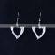 Drop earrings with heart charm for anniversary