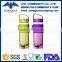 High borosilicate glass travel water bottle with colorful nylon sleeve