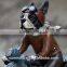 Vintage Resin Bulldog Riding Figurine