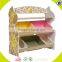 Wholesale simple style wooden Storage rack delicate wooden bin organizer toy storage rack with 12pcs plastic bins W08C039