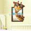 Funny Giraffe Animal Wall paper , Self Adhesive 3D Wall paper , Wall sticker