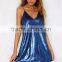 latest design sexy mini dresses hot sale shiny sequins party dress