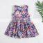 2017 Summer Girls Floral Print Flower Ball Gown Sleeveless Baby Children Clothes Infant Cotton Birthday Party Dresses