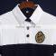 Custom White And Navy Blue Cotton School Uniform Polo Shirts