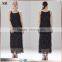 ladies crochet black long fashion evening party dress