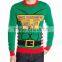 Men Green Sweater Faux-Muscle Pattern Christmas Sweater