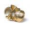 golden baby PU moccasins, bow design little girl moccasins