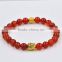 Crystal Clear Agate Bead Bracelet with Buddha Head Accessories Bead Bracelet Jewelry
