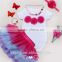 Baby Girl's First Birthday Outfit Boutique cloth wholesale headband with necklace kids tutu skirt/dress clothing set