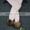 High Quality 100% Acrylic Knit Scarf Pattern Collar Soft Feel With Raccoon Fur Pom Pom Winter Hat