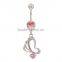 Dangle Pot Leaf Button Fake Navel Piercing Belly Ring