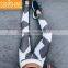 Brazilian Fashion Fitness Wear Sublimation Custom Printed Wholesale Black and White Leggings