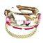 5ps/set Fashion Sweet Style Heart Gem Women's Wave Metal Bangle