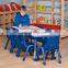 Preschool Square Table And Chairs Kids Billiard Table Colorful Kindergarten Classroom Furniture