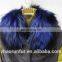 New Women Fur Coat Colorful Rex Rabbit Fur Winter Jacket With Thick Fox Fur Collar