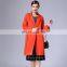 hot products for united states 2017 lapel ladies long coat design long sleeves plain parka spring women coat