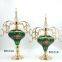 Household green ceramic candelabra decorating candle holders