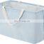Fabric Blue Clothes Flexible Big Cotton Storage Bin Organizer Waterproof Canvas Rectangle Storage Basket With Handles