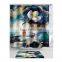 Newest hookless eyelets bamboo printed bathroom shower curtain Bath mat set